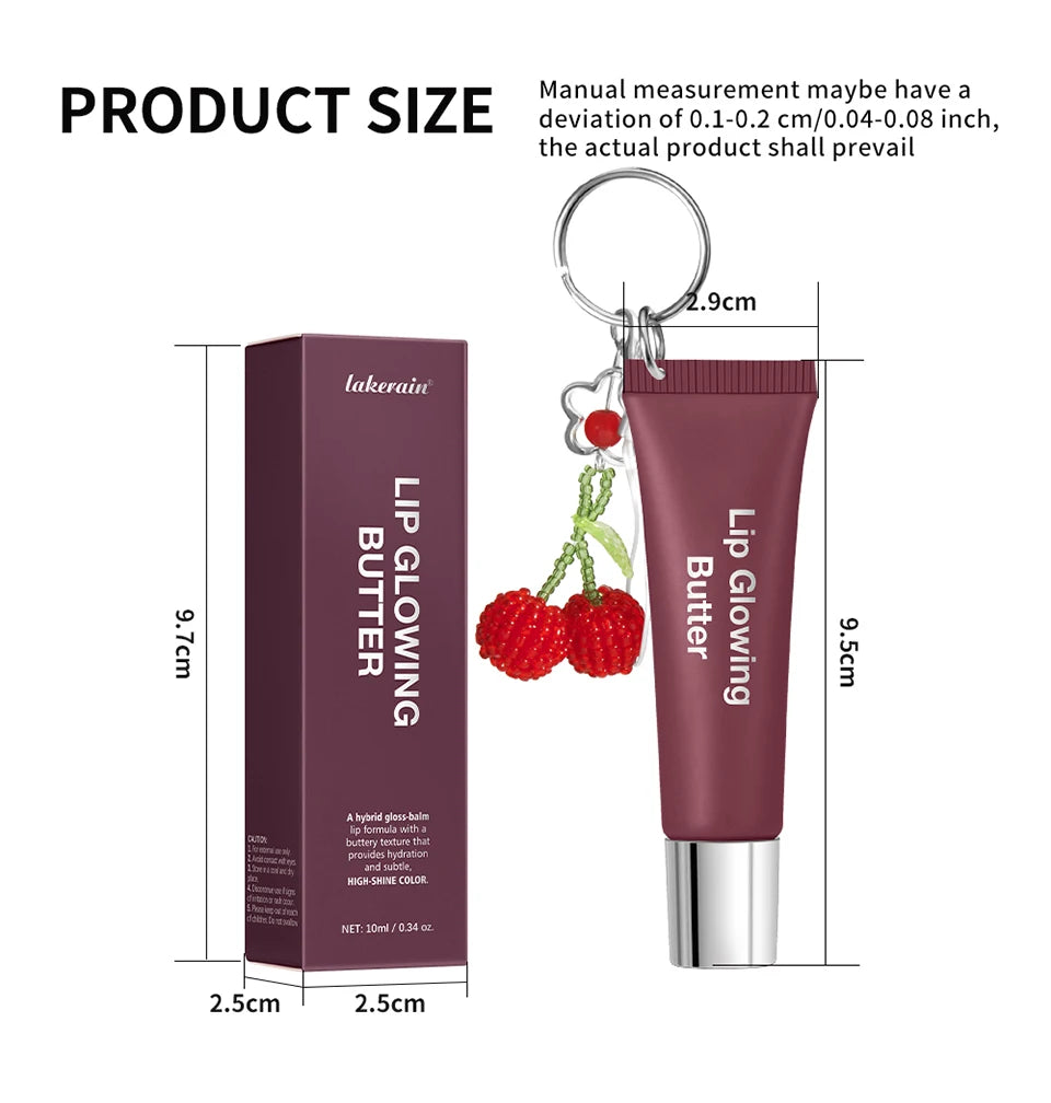 Moisturizing Lip Glowing Butter Gloss with Keychain - 14