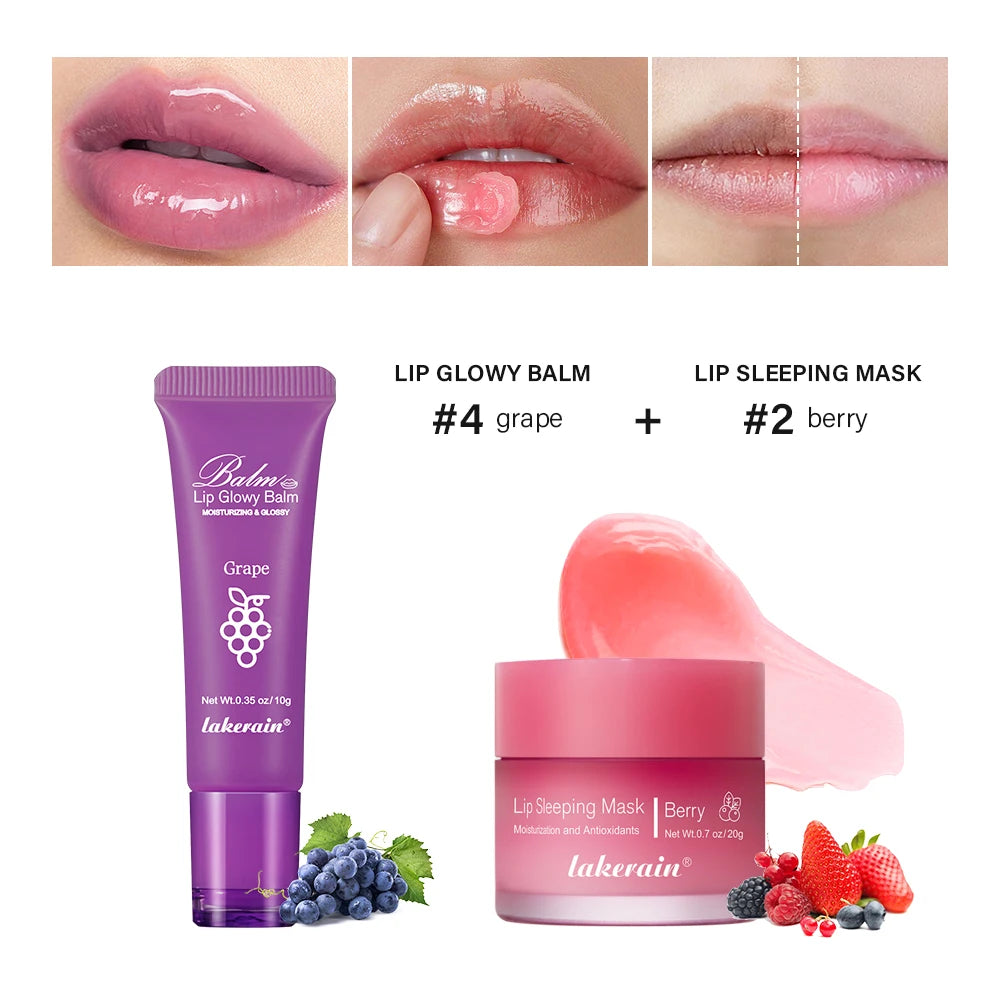 Moisturizing Lip Balm and Overnight Sleeping Mask Set