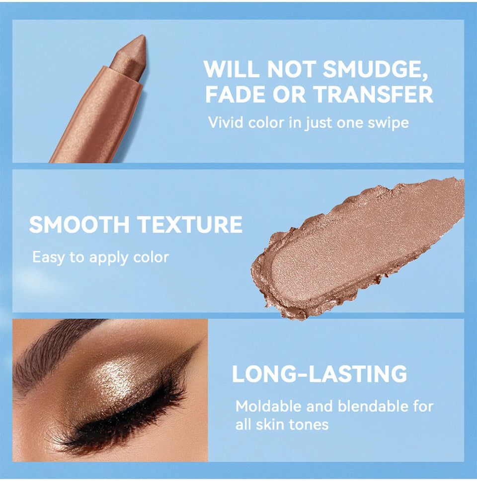 Waterproof Shimmer Pearlescent Eyeliner and Eye Brightener Pencil - 19