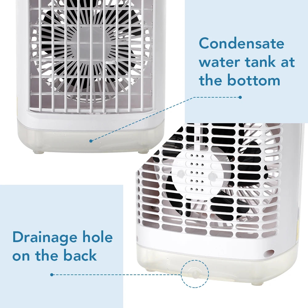 3-in-1 Portable Desktop Air Cooler and Humidifier Fan - 12