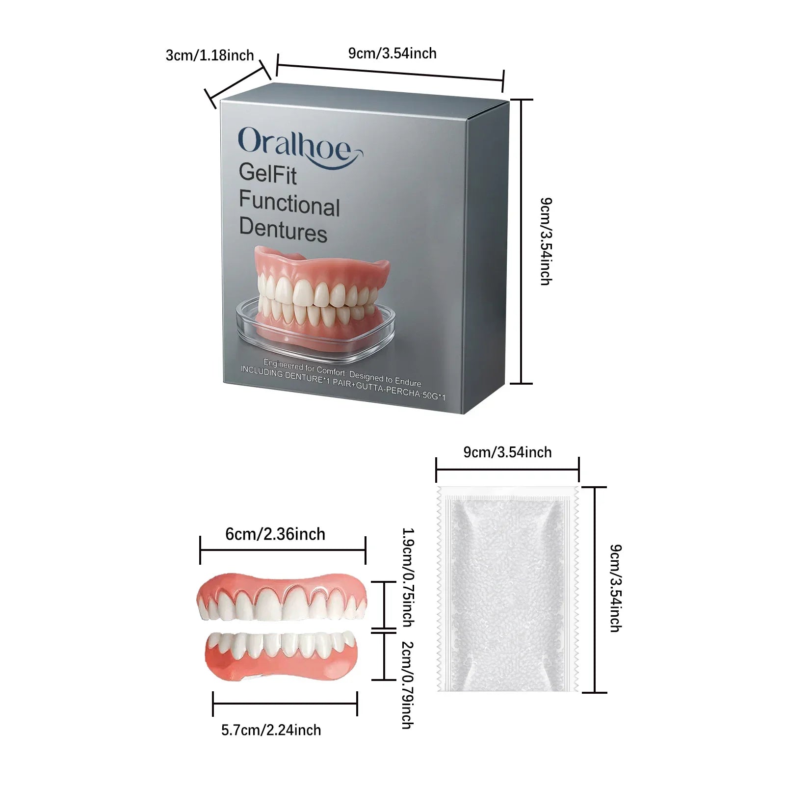 Temporary Cosmetic Denture Kit for Missing Teeth and Gaps - 11