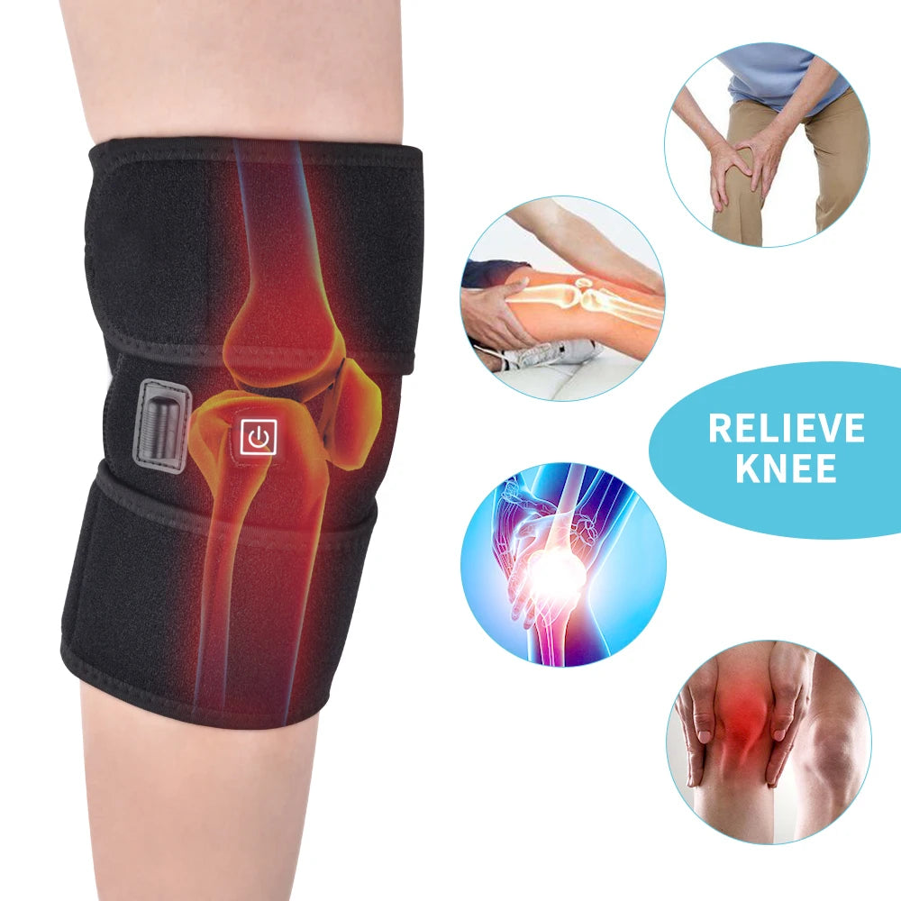 Electric Heated Knee Support Brace with 3 Adjustable Heat Settings