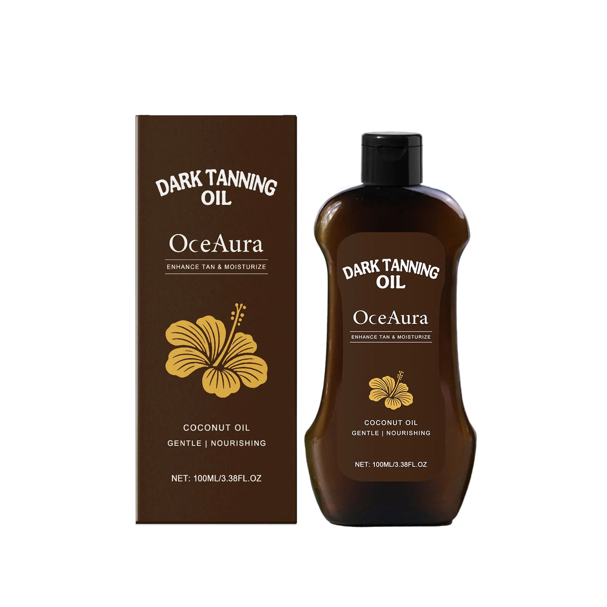 Coconut Oil Dark Tanning Body Oil for Deep Bronze Glow