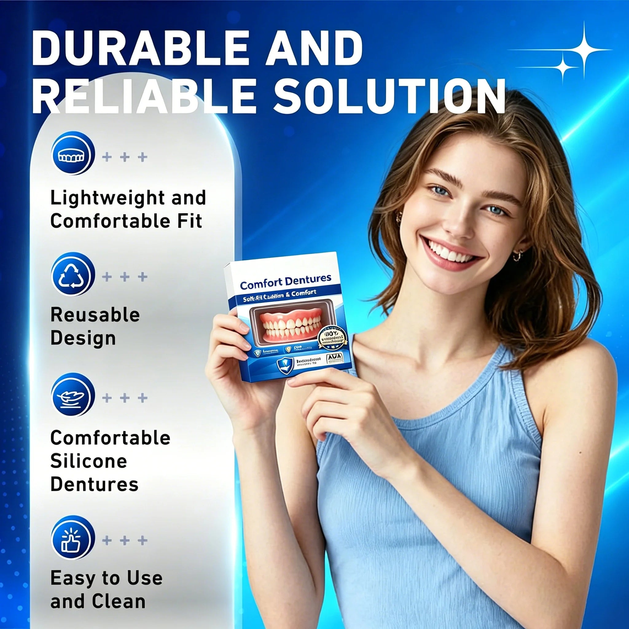 Instant Cosmetic Denture Set for Natural Looking Smile