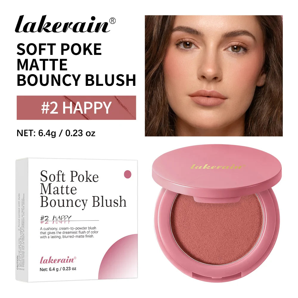 Matte Cream-to-Powder Bouncy Blush for Natural Face Flush