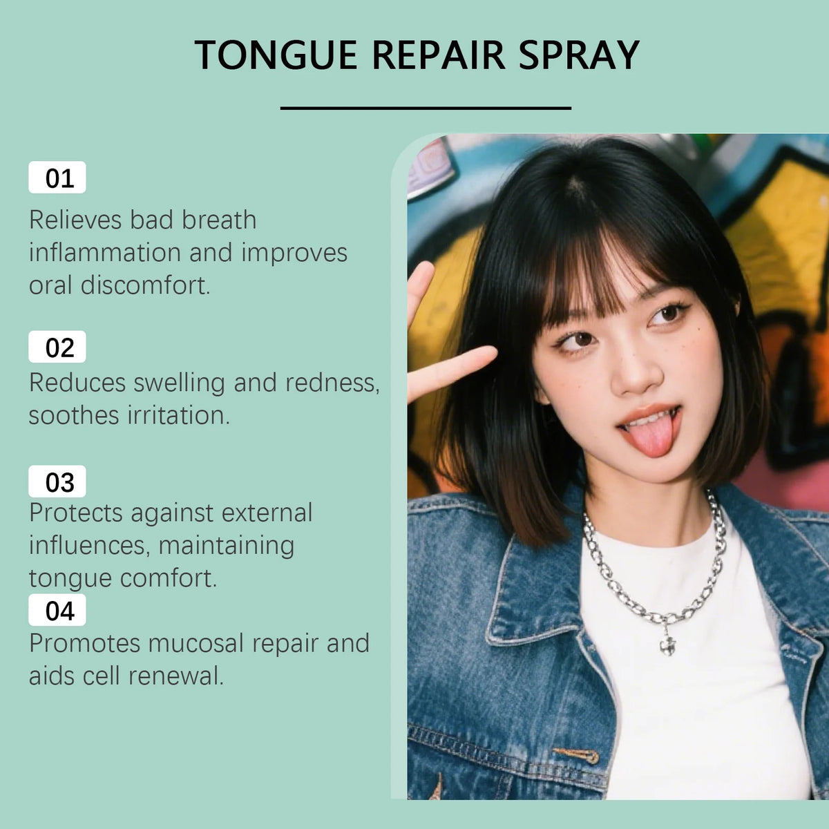 Refreshing Tongue Repair Spray for Oral Hygiene and Bad Breath