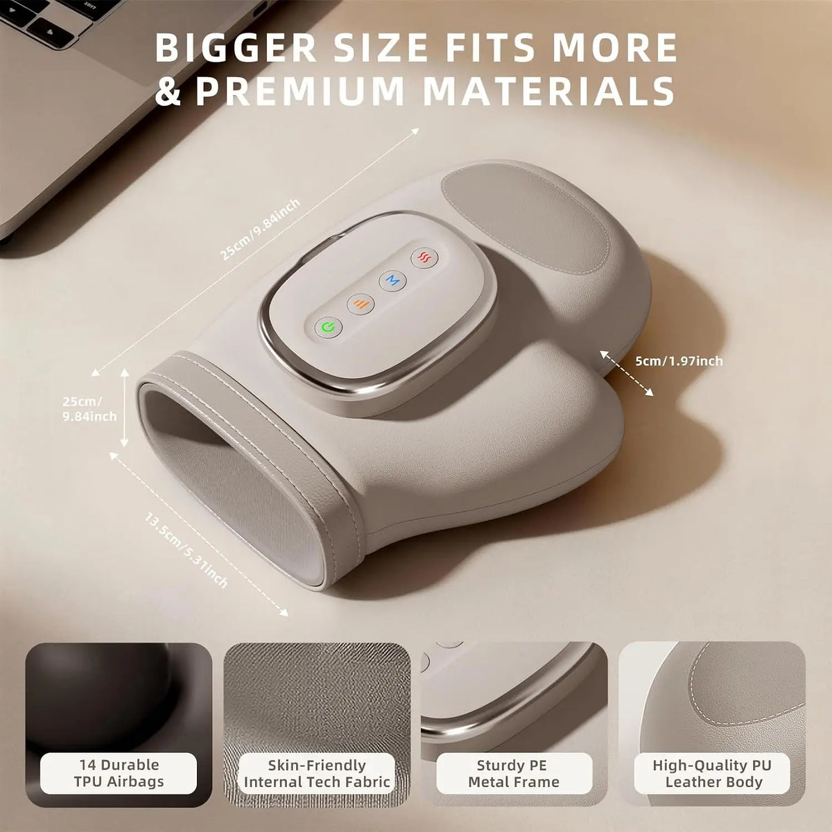 Rechargeable Hand and Wrist Massager with Heat and Air Compression