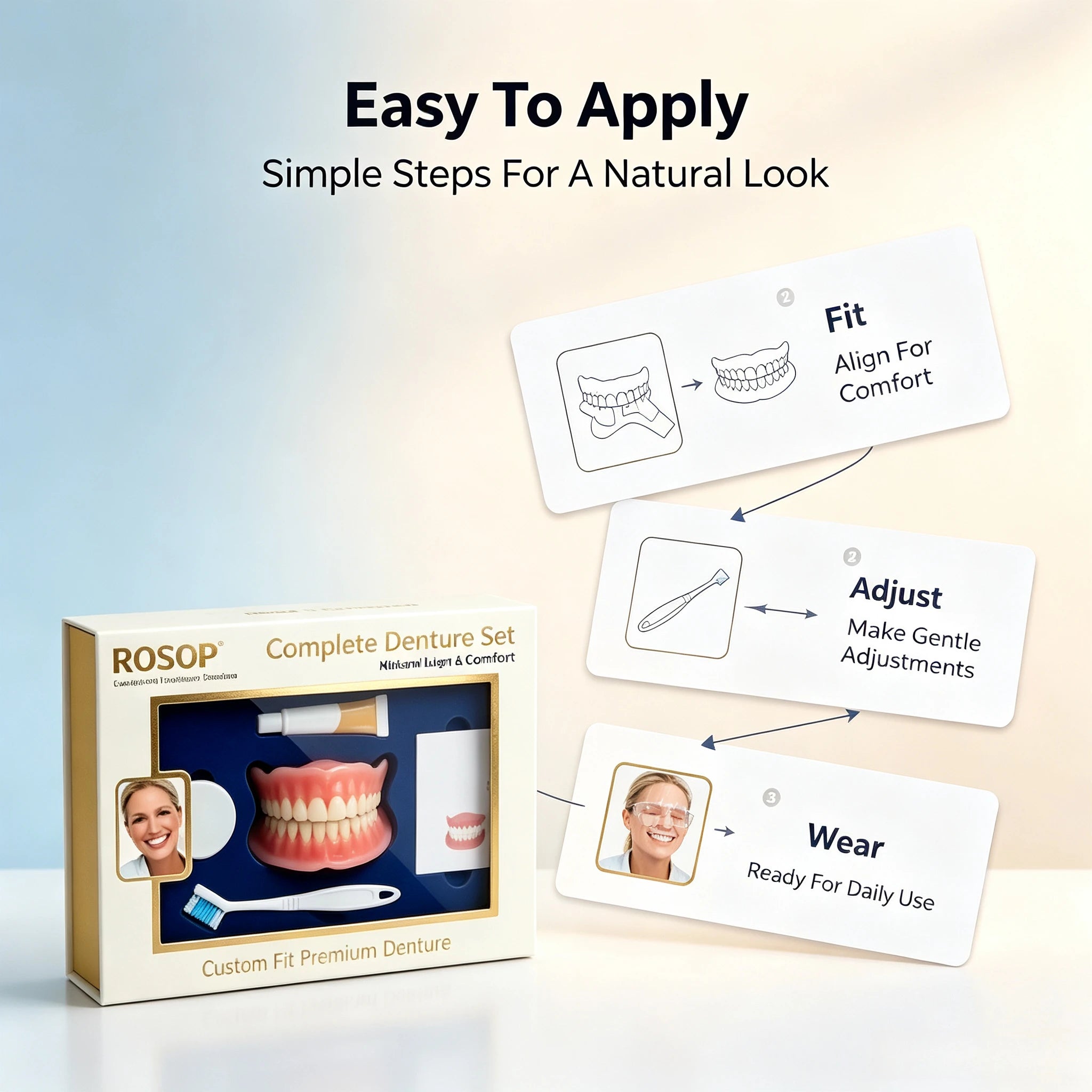 Cosmetic Silicone Denture Set for Natural Smile Makeover - 11