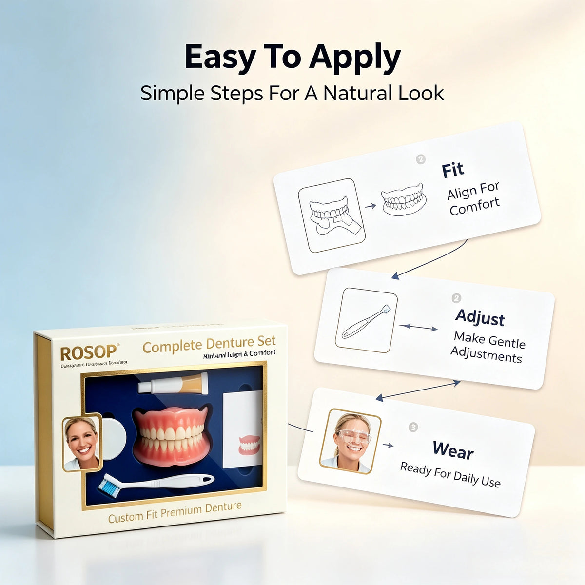 Cosmetic Silicone Denture Set for Natural Smile Makeover
