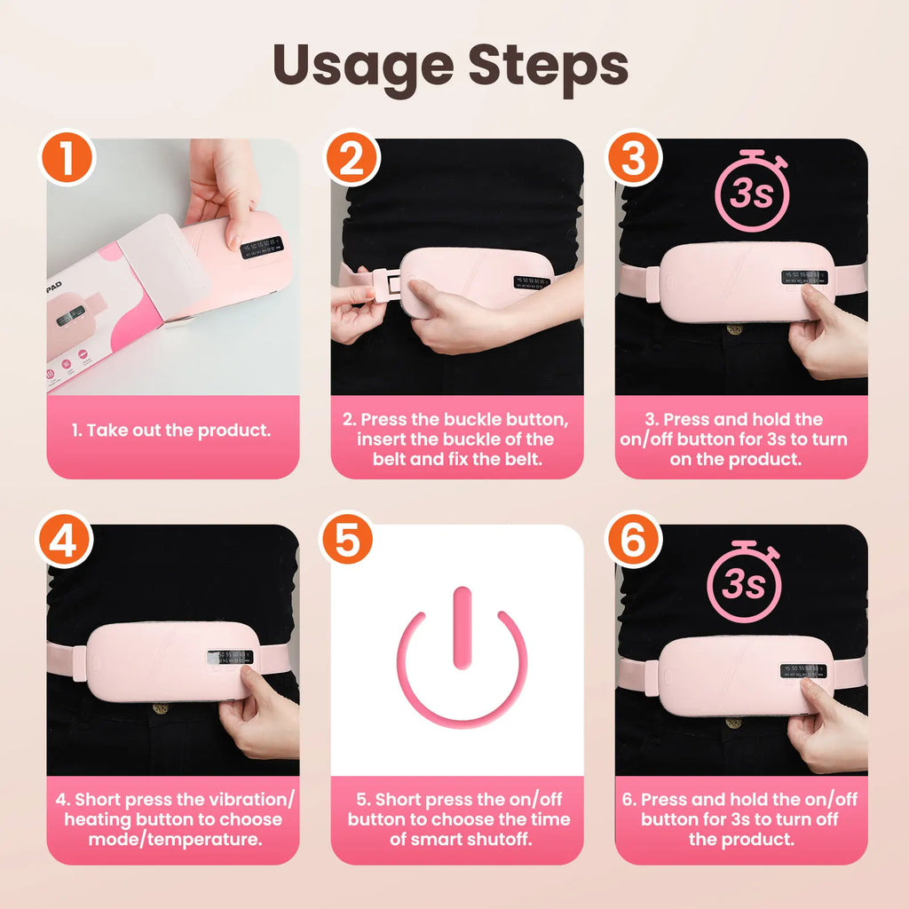 Portable Menstrual Heating Pad with Vibration Massage