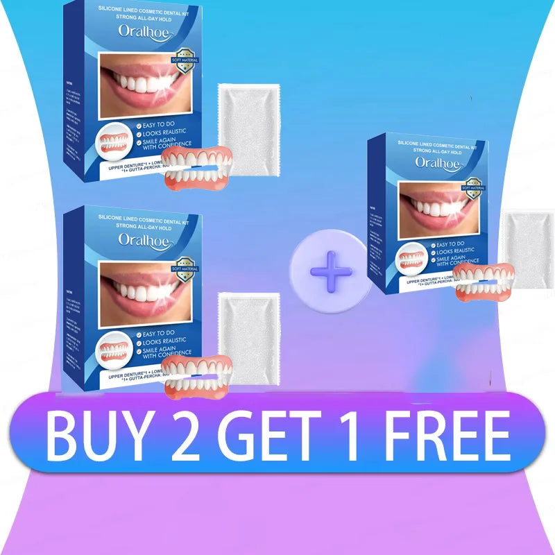 Silicone Full Denture Set for Instant Comfortable Smile