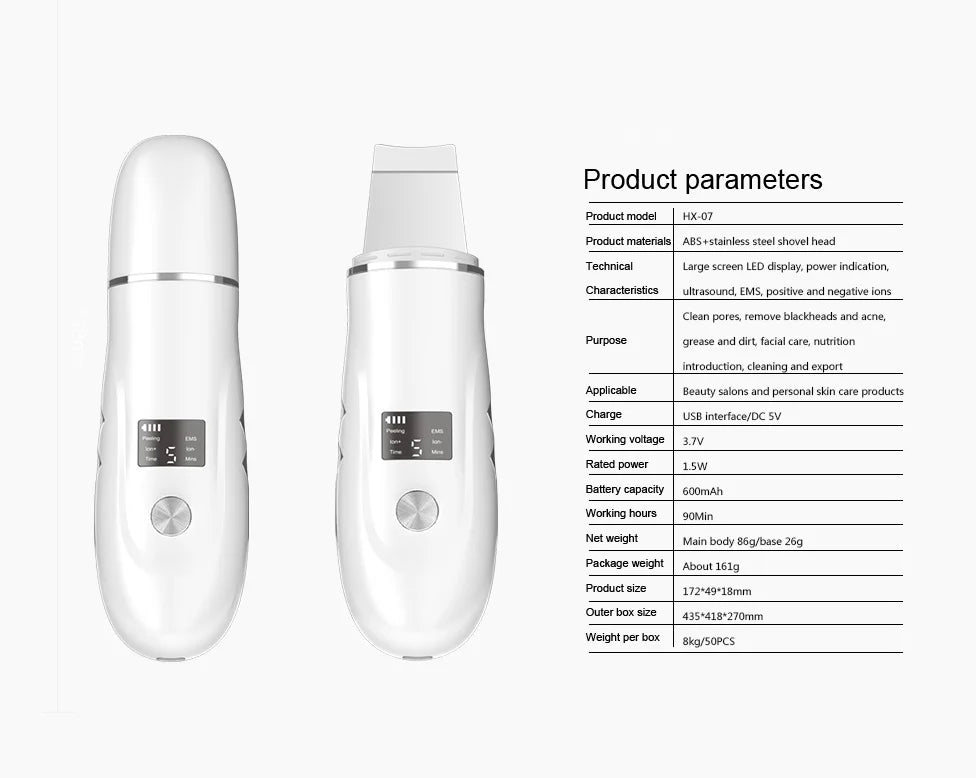 4-in-1 Ultrasonic Facial Skin Scrubber and Blackhead Remover