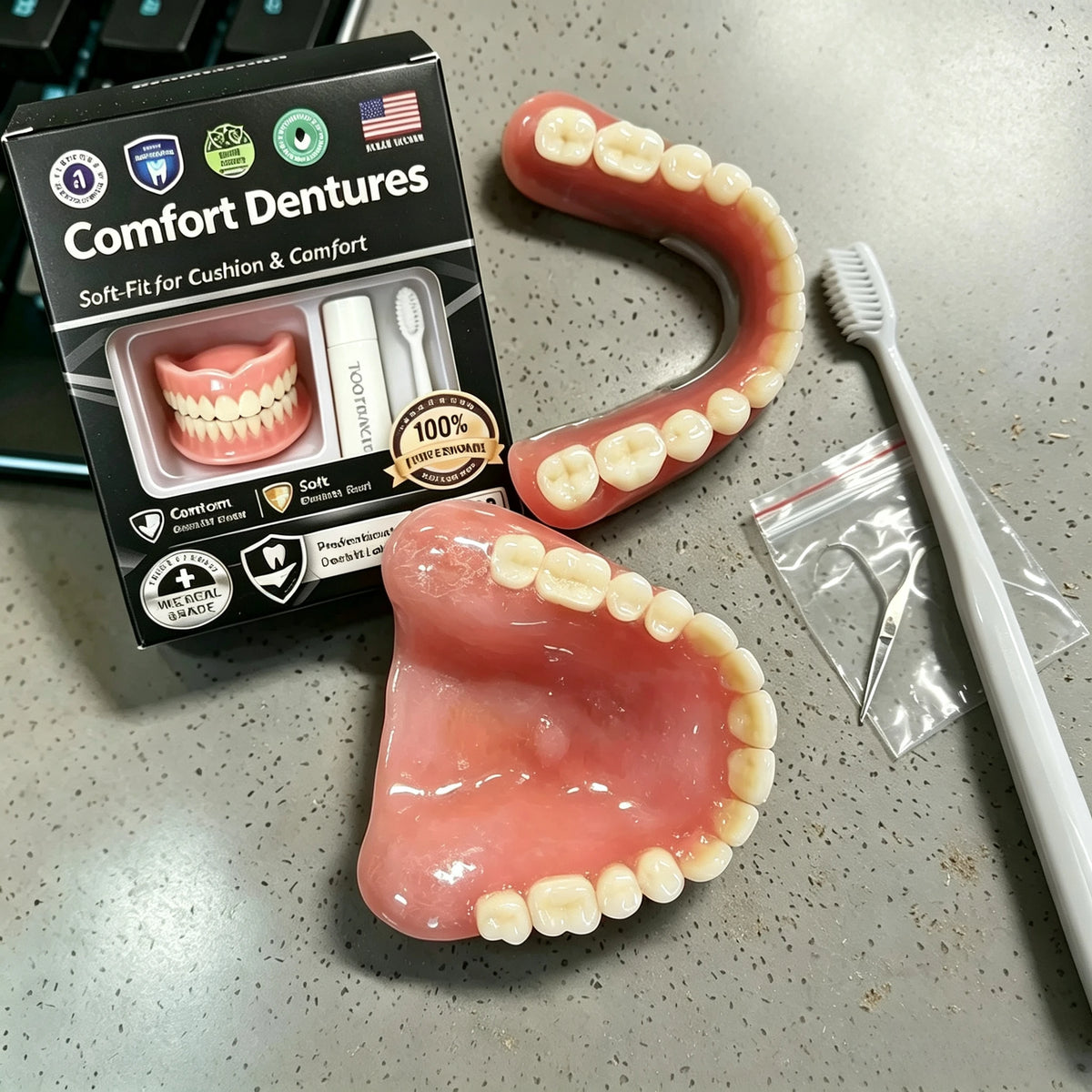 Comfort Fit Moldable False Teeth Set for Instant Smile