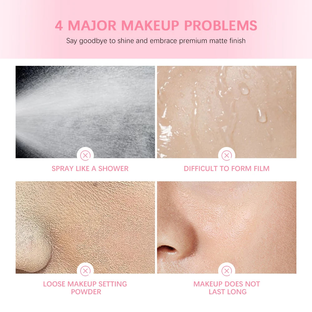 Long-Lasting Waterproof Matte Makeup Setting Spray