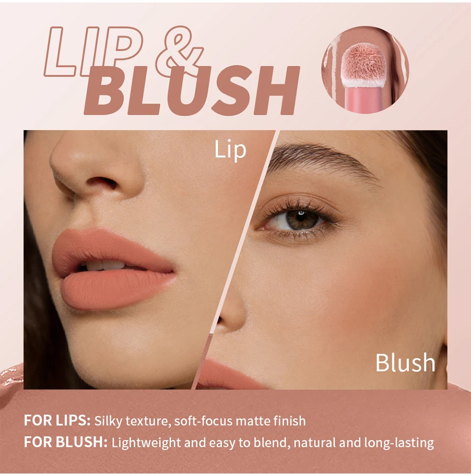 2-in-1 Waterproof Lip Cream and Blush with Cushion Applicator - 10