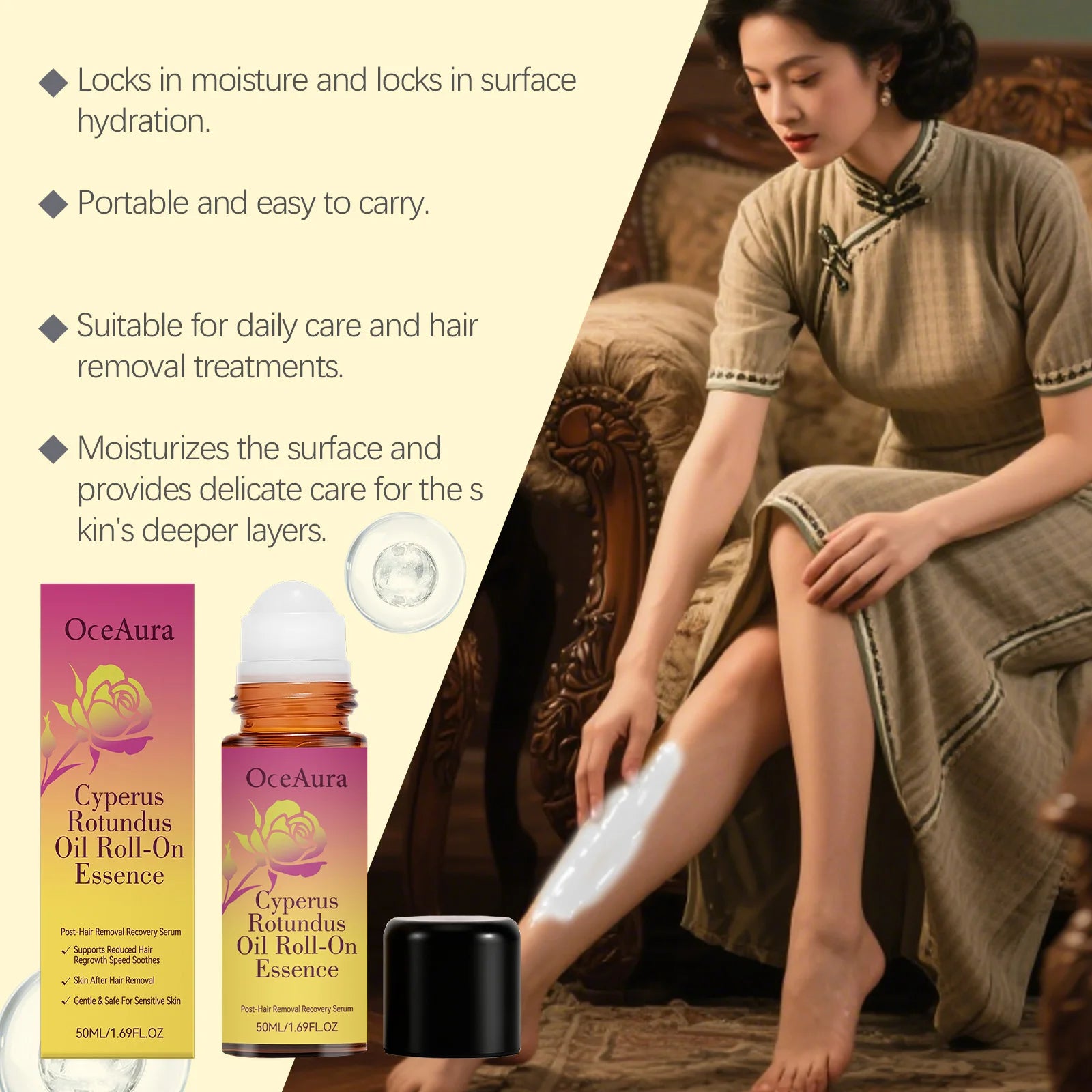 Cyperus Rotundus Roll-On Oil for Post-Hair Removal Skin Soothing - 11