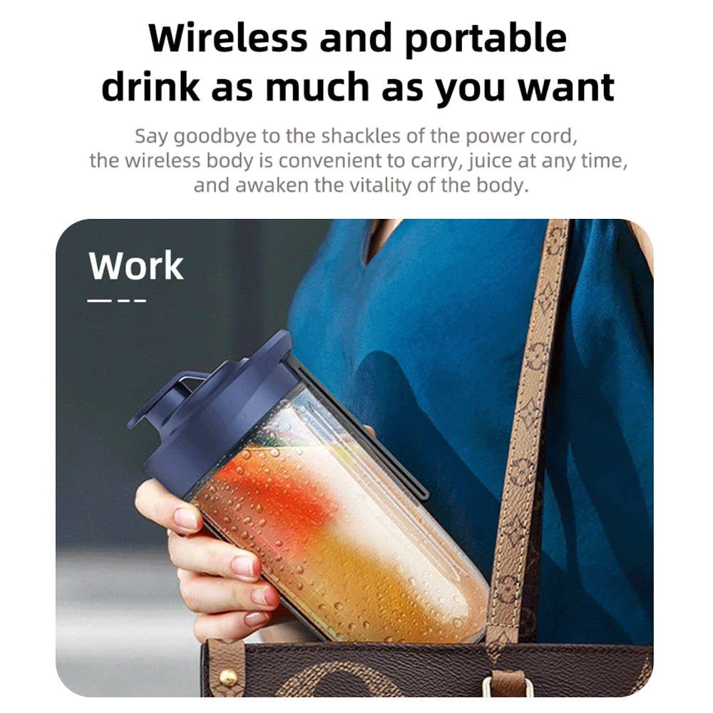 Portable Wireless Electric Fruit Blender and Juicer Cup