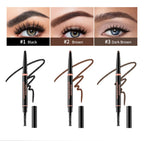 Waterproof Triangular Tip Eyebrow Pencil with Grooming Brush