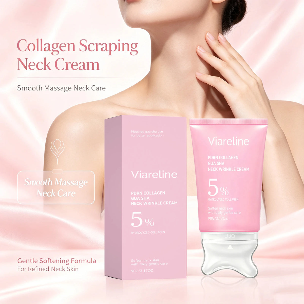 Collagen Firming Neck Cream with Integrated Gua Sha Massager
