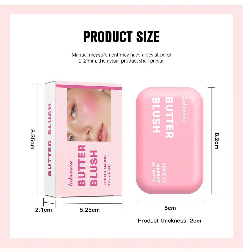 Long-Lasting Waterproof Cream Powder Blush