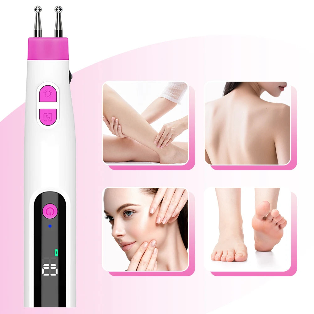 Electric Double-Head Meridian Massage Pen for Body Relaxation