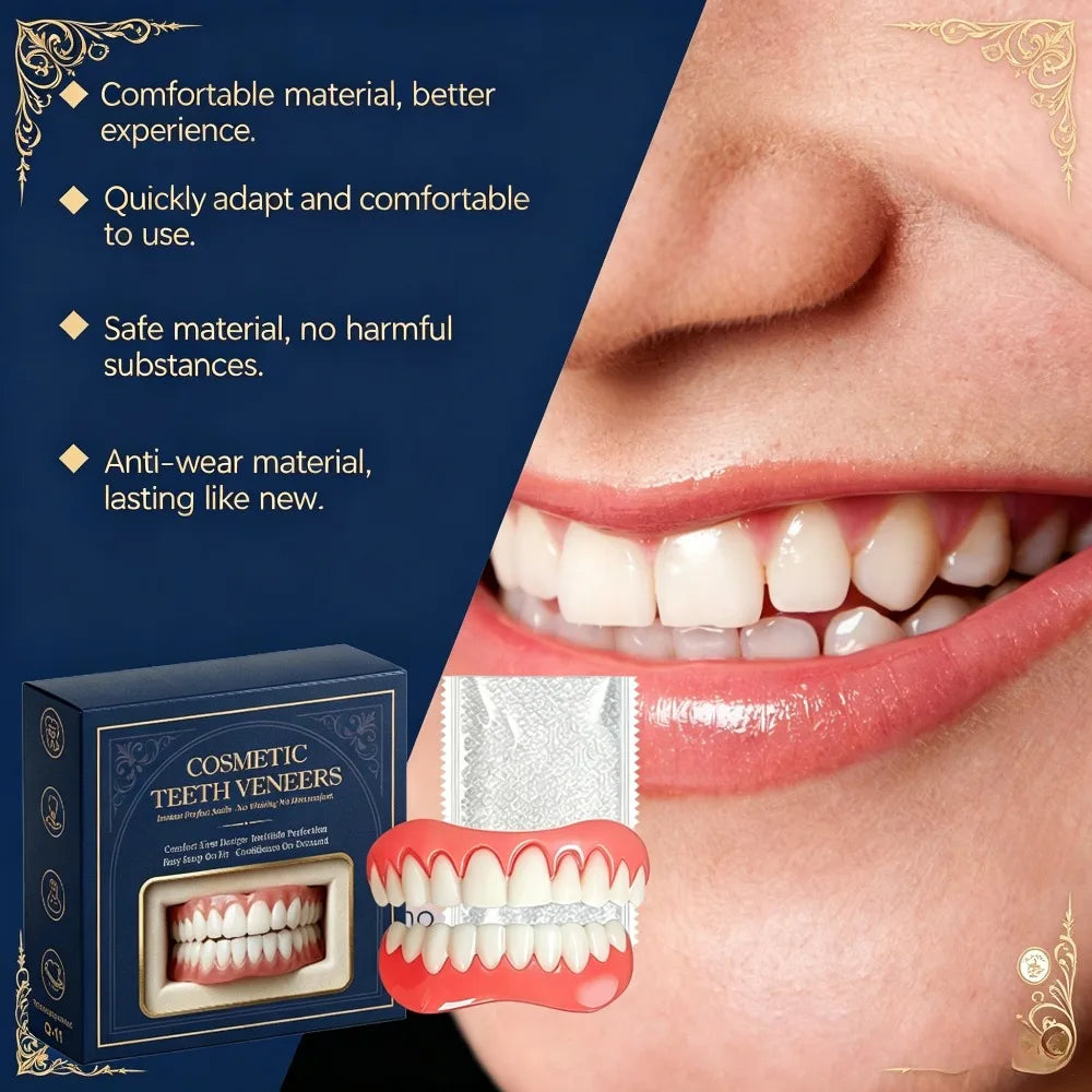 Custom Moldable Silicone Dentures - Natural Comfort Fit Fake Teeth