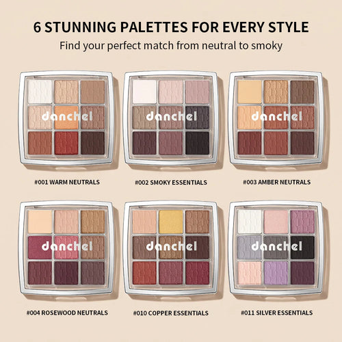 9-Color Beginner Friendly Eyeshadow Palette with Brush
