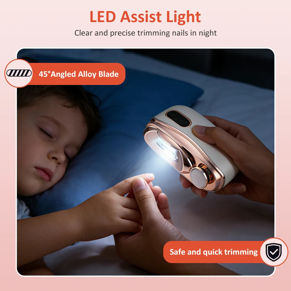 Automatic Electric Nail Clipper with LED Light