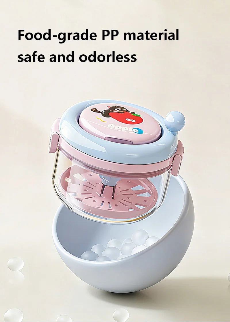 Portable Denture Cleaning Case with Rotary Brush and Storage Tray