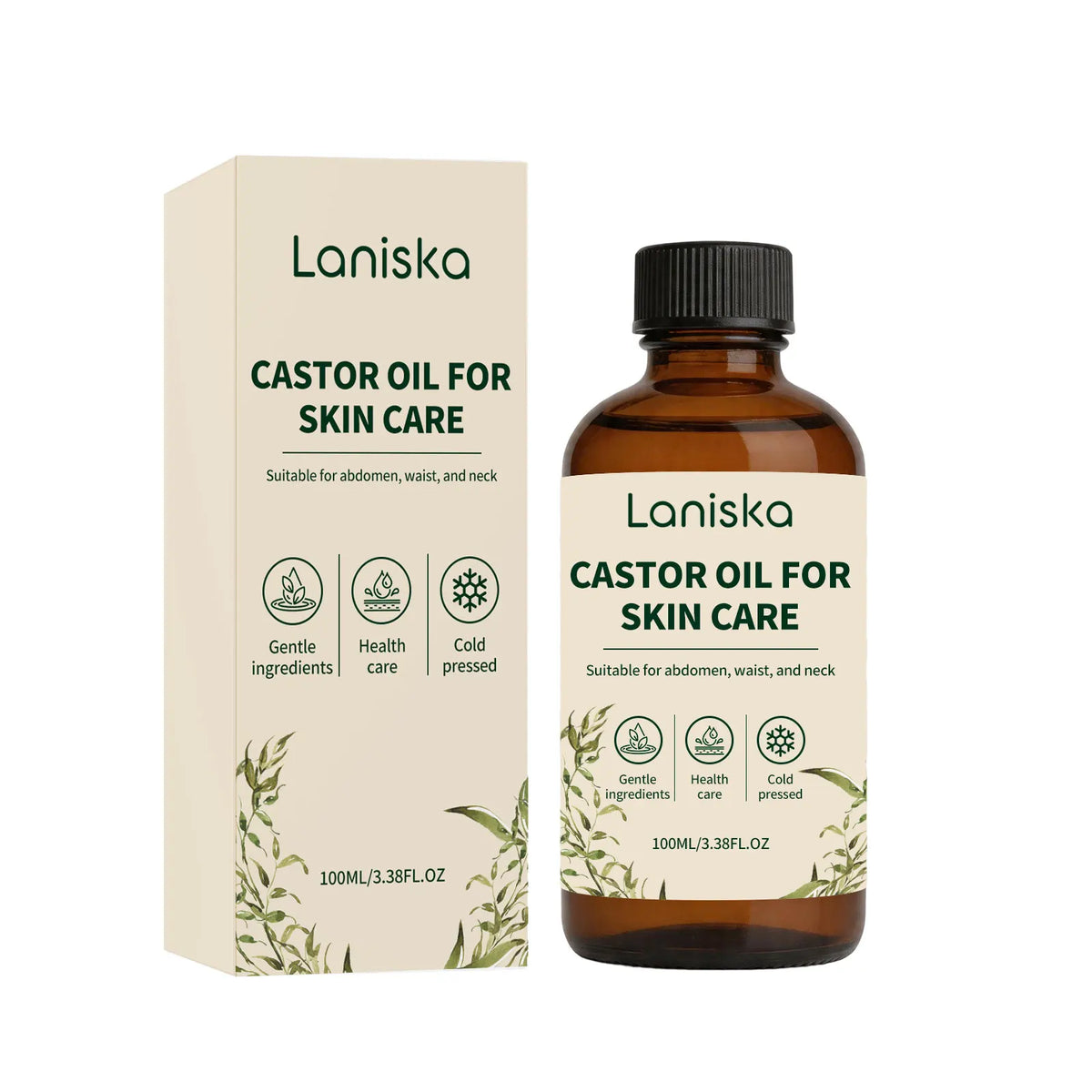 Cold Pressed Castor Oil for Body Skin Hydration and Massage