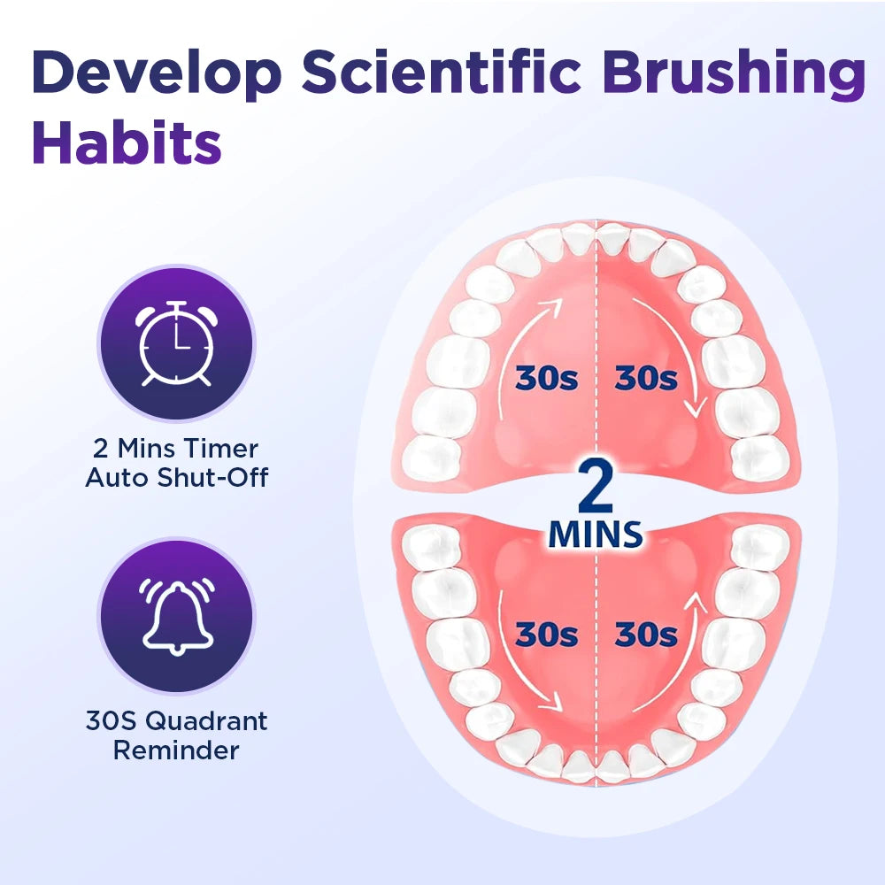 Rotating Electric Toothbrush with 5 Modes and 4 Replacement Heads