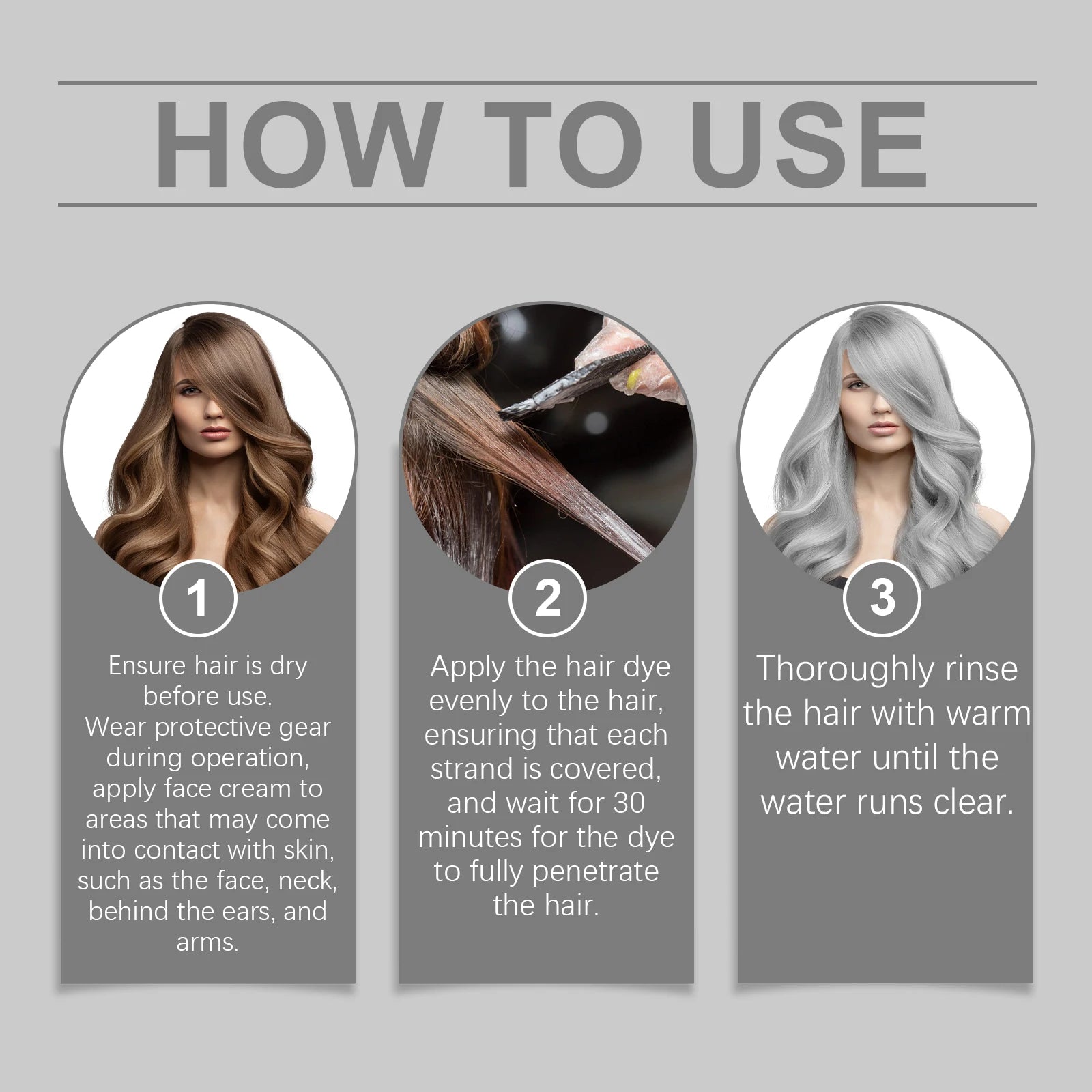 Permanent Silver Gray Hair Coloring Cream - 16