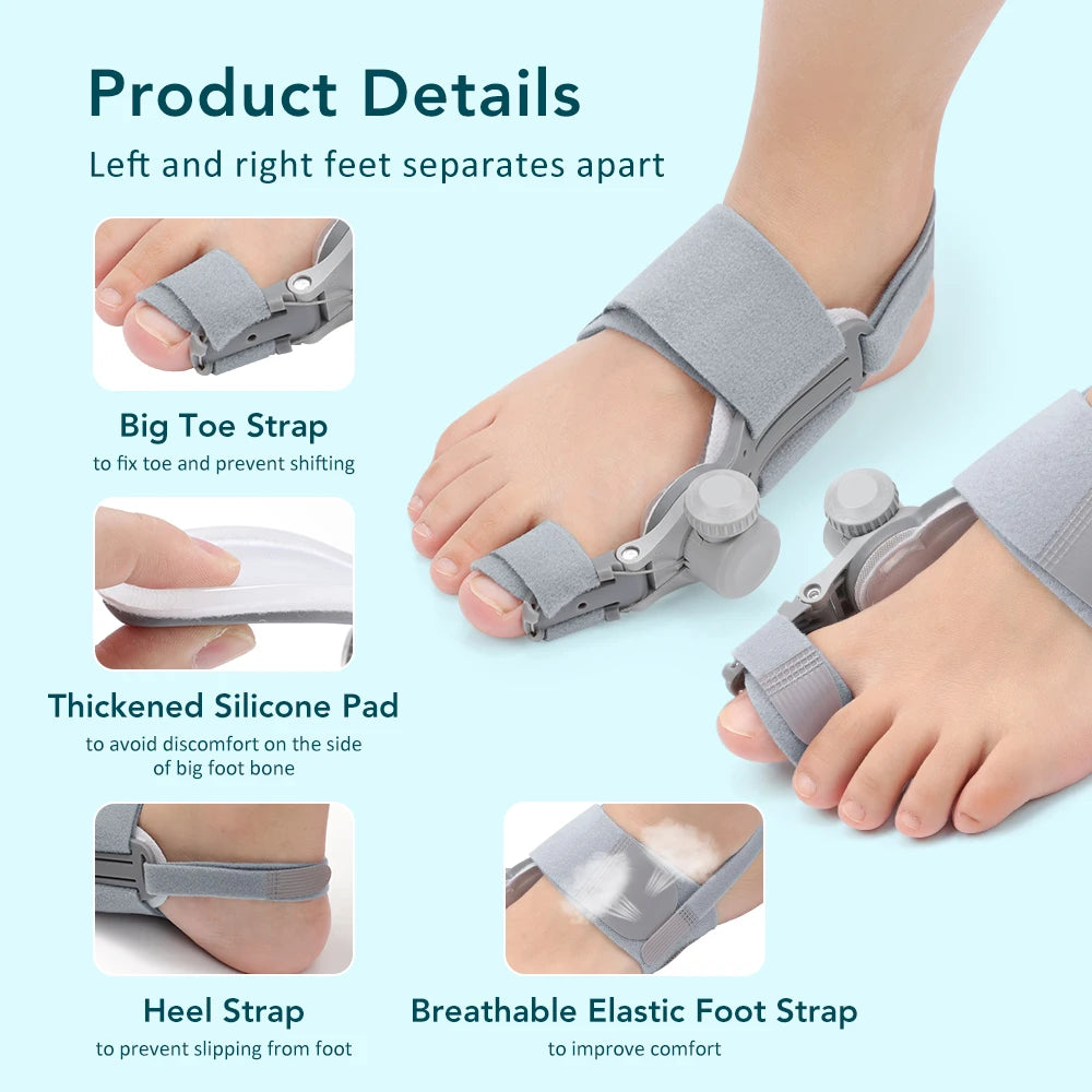 Adjustable Bunion Corrector and Toe Straightener for Foot Alignment