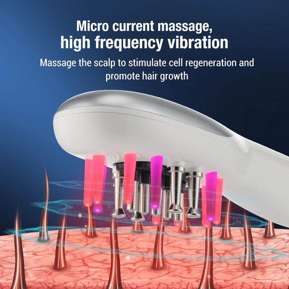 Electric EMS Scalp Massager and Hair Oil Applicator Comb
