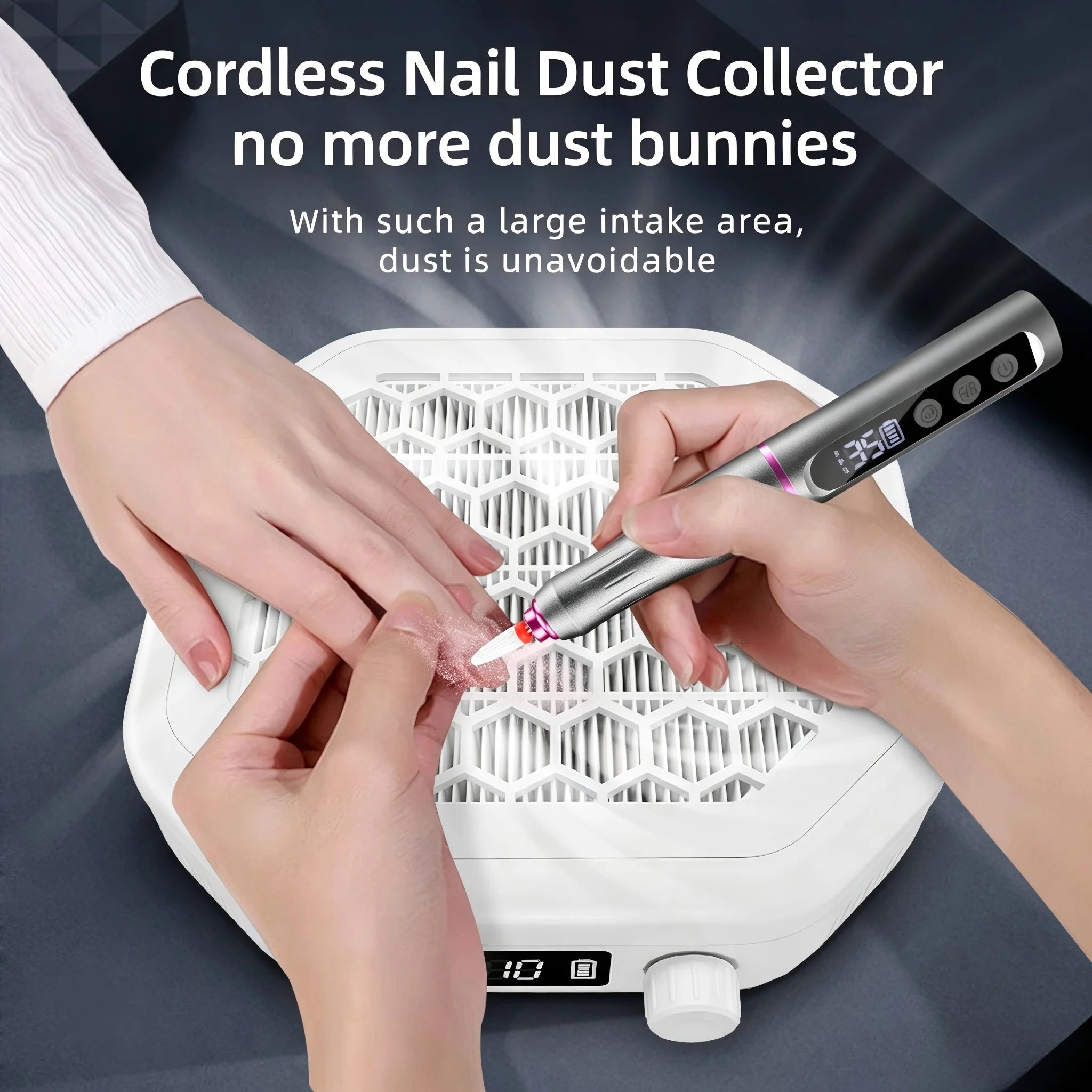 Professional Cordless Nail Dust Collector with Powerful Suction - 1