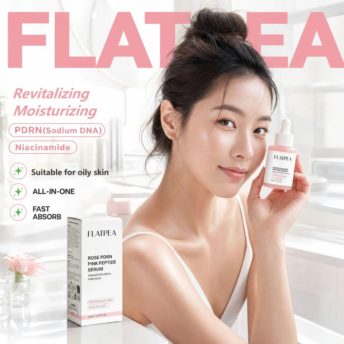 Collagen PDRN Peptide Facial Serum for Hydrating and Brightening Skin