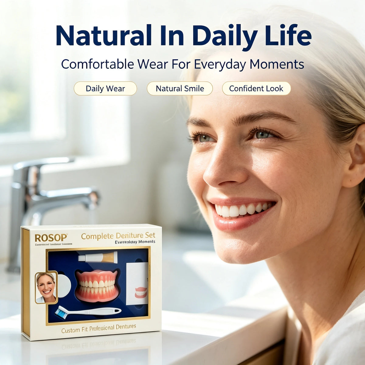 Cosmetic Silicone Denture Set for Natural Smile Makeover