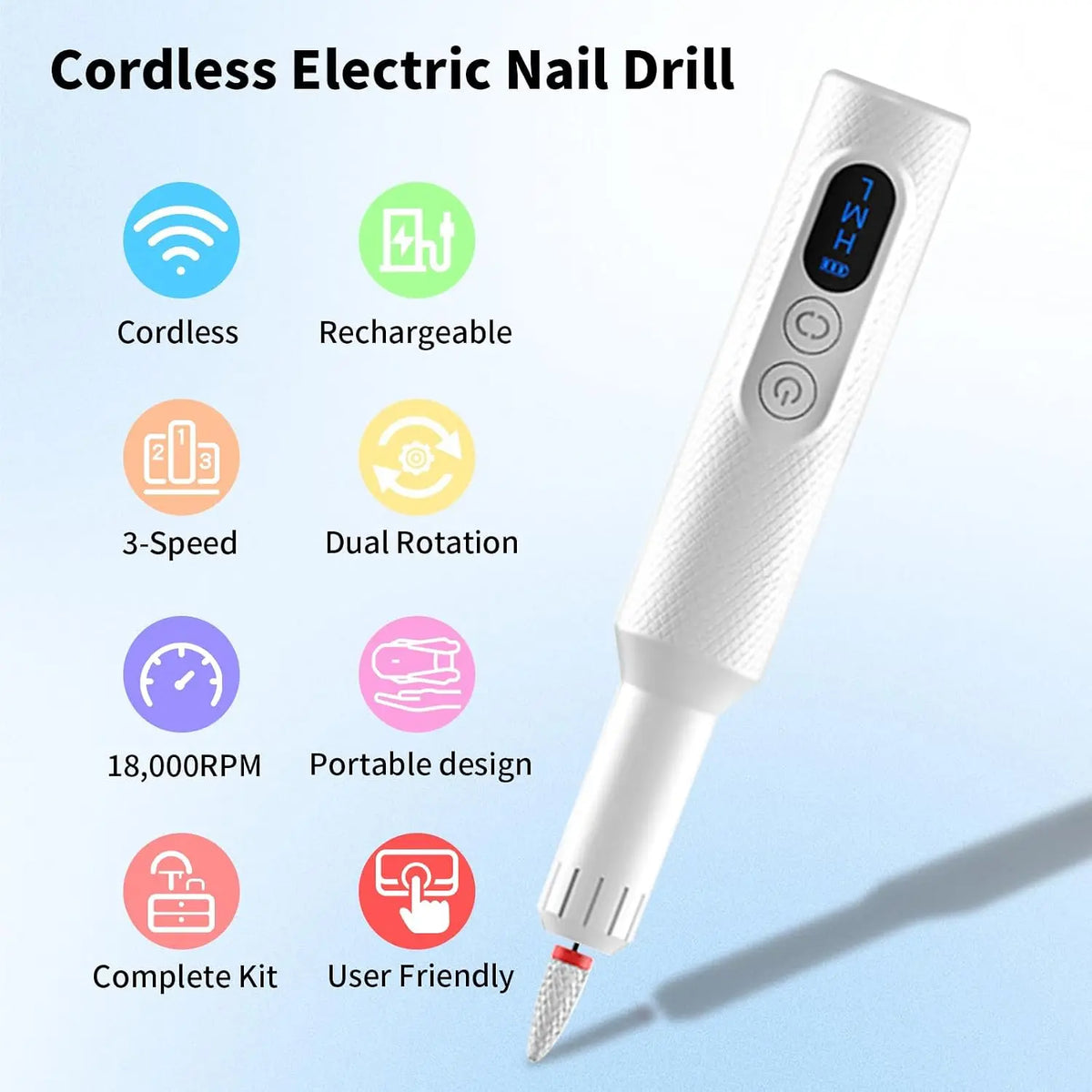 5-in-1 Cordless Electric Nail Drill Set for Home Manicures