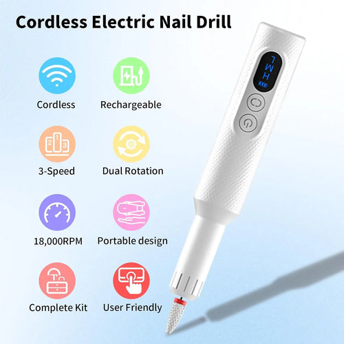 5-in-1 Cordless Electric Nail Drill Set for Home Manicures