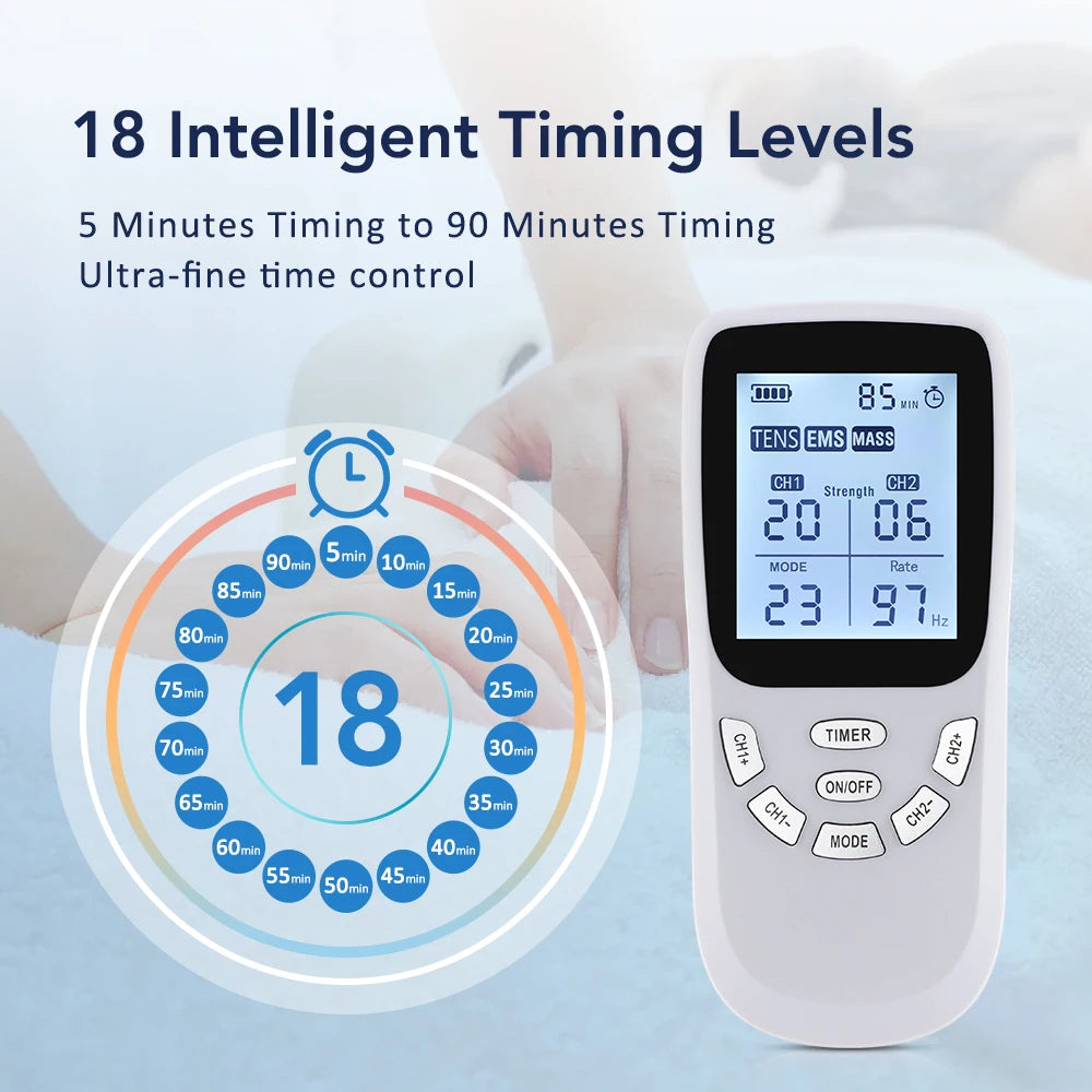36-Mode Rechargeable TENS & EMS Muscle Stimulator Massager