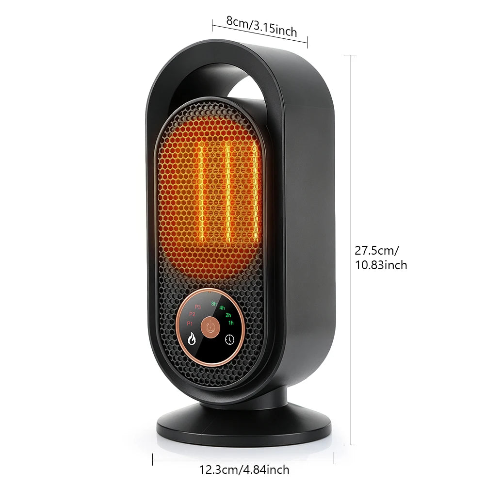 Portable Electric PTC Ceramic Desktop Space Heater with Timer - 15