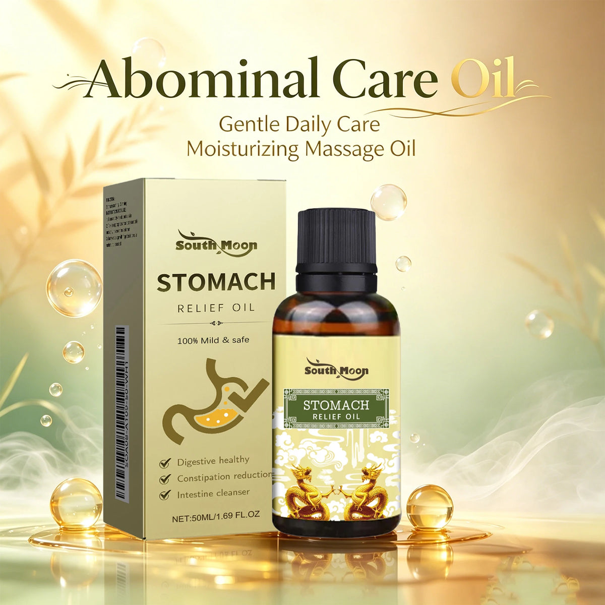 Herbal Abdominal Massage Oil for Natural Constipation Relief