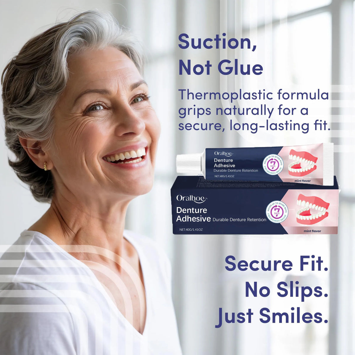 Thermoplastic Denture Adhesive for Secure and Comfortable Fit