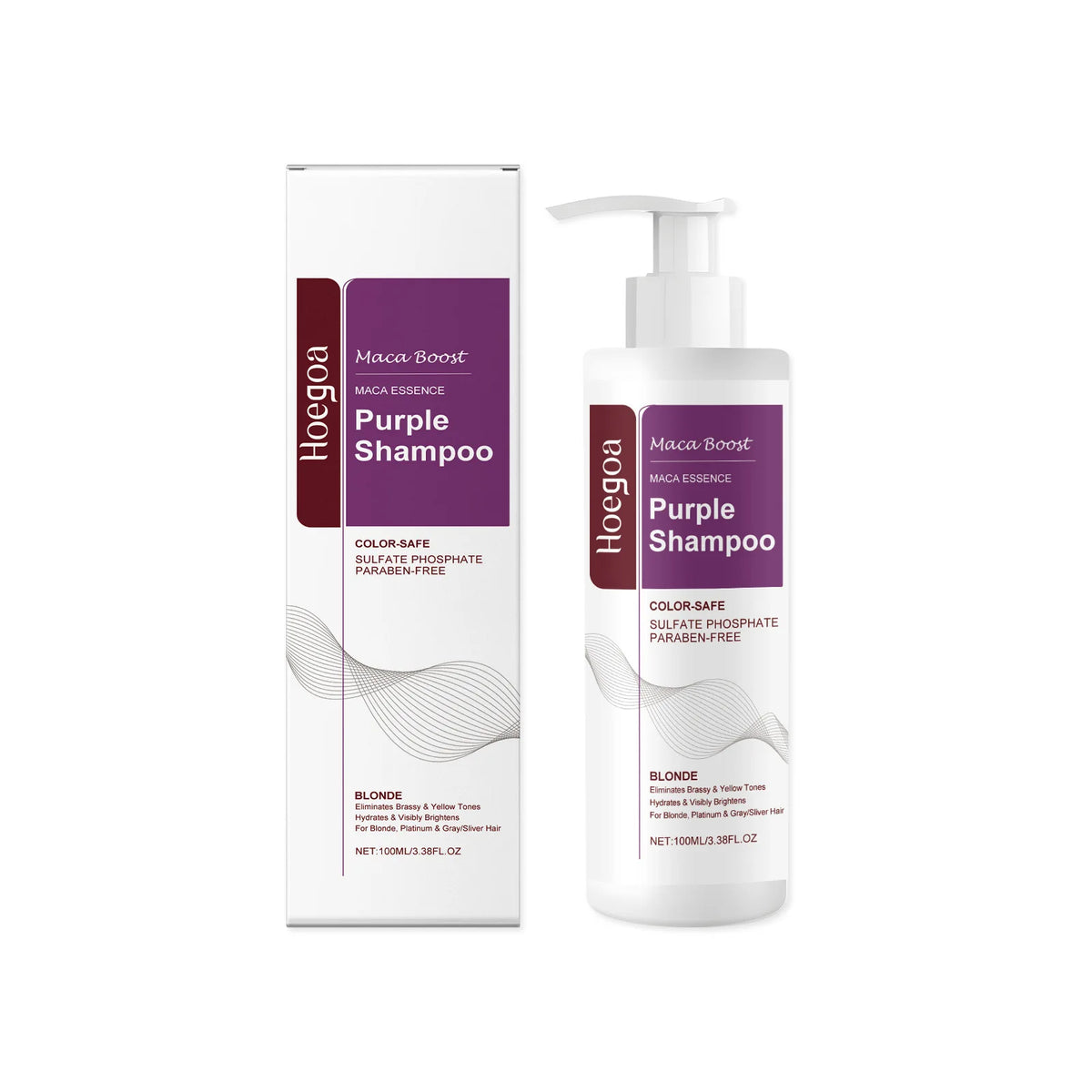Purple Toning Hair Mask and Shampoo Set for Blonde Hair