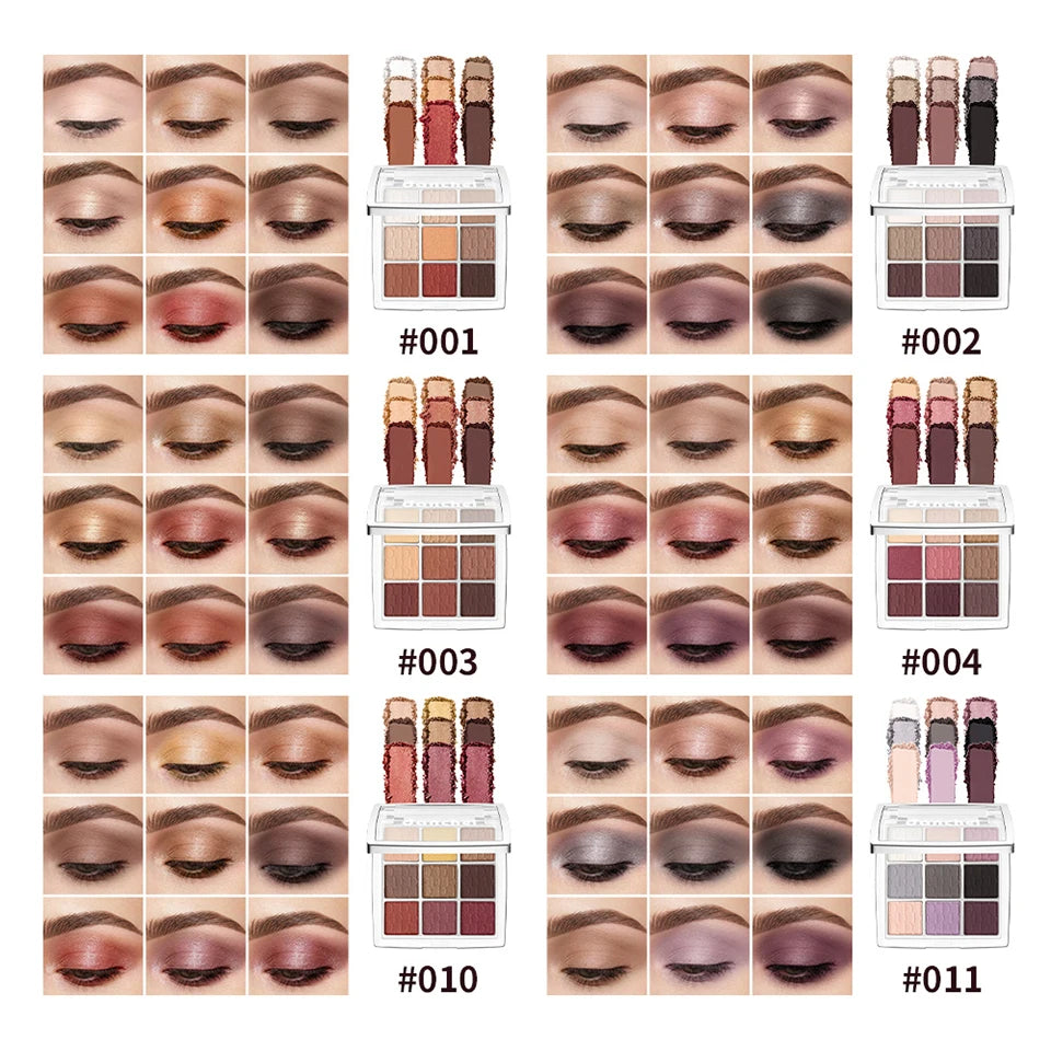 9-Color Professional Matte and Shimmer Eyeshadow Palette