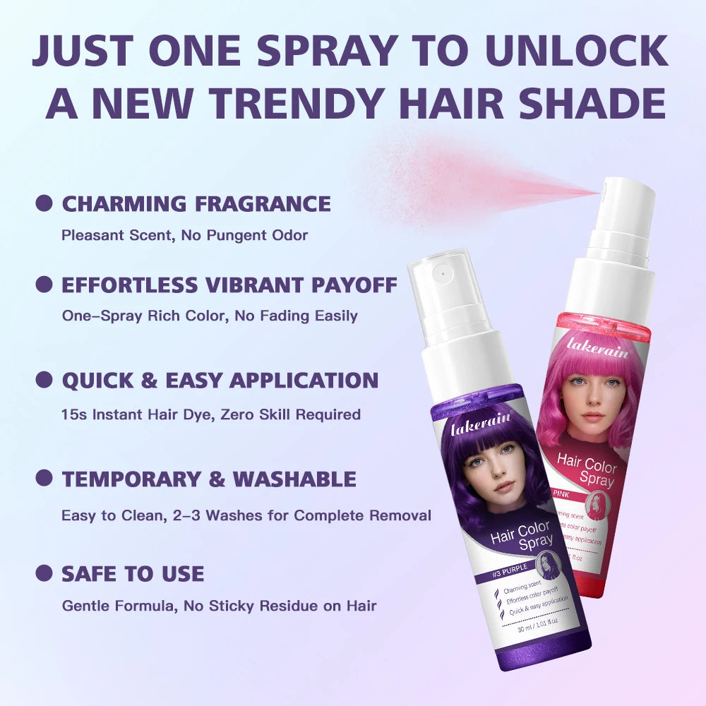 Temporary Washable Hair Color Spray for Parties and Styling
