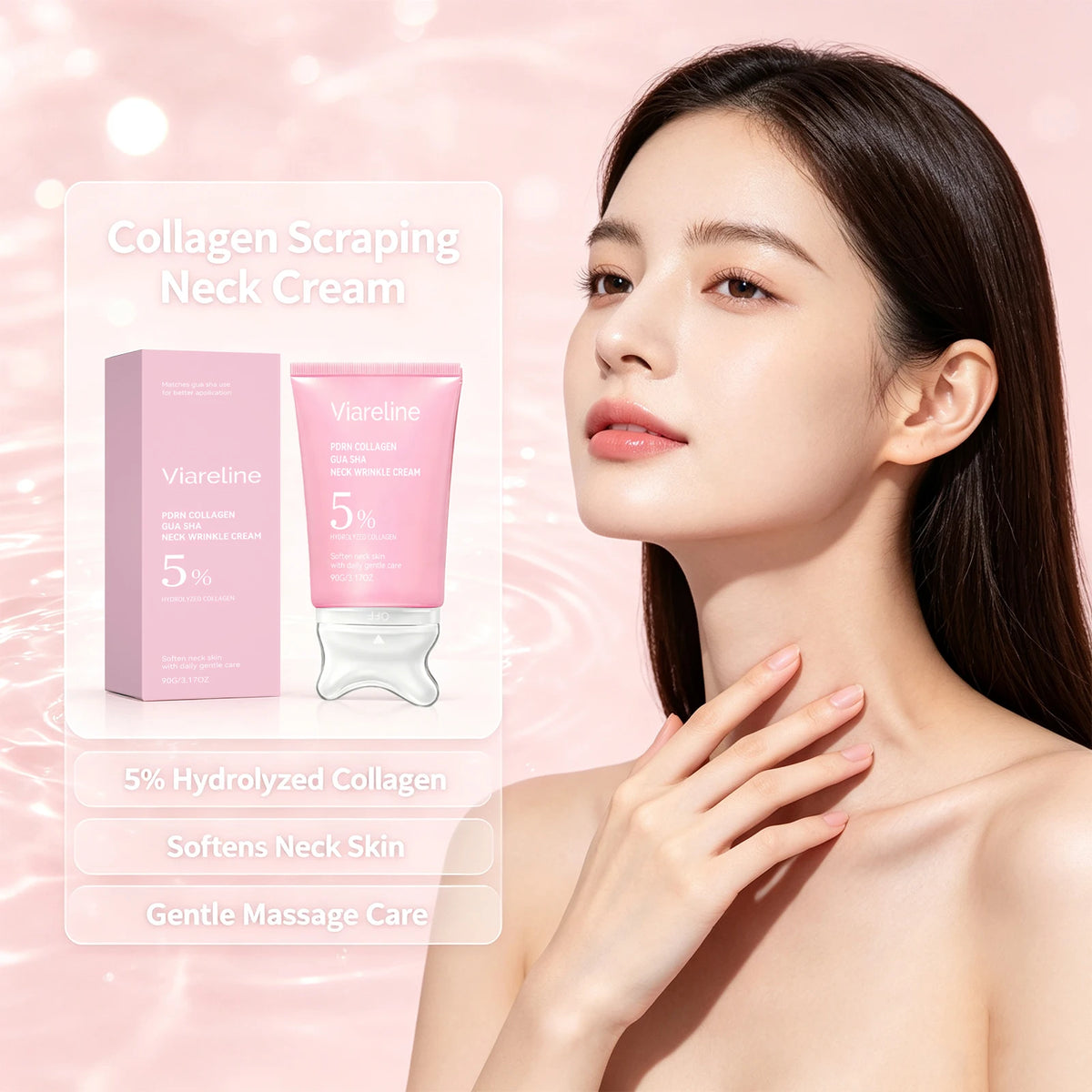 Collagen Firming Neck Cream with Integrated Gua Sha Massager