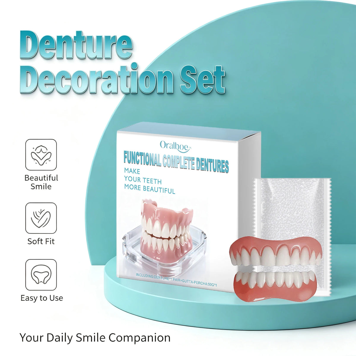 Cosmetic Denture Set for Temporary Smile Enhancement