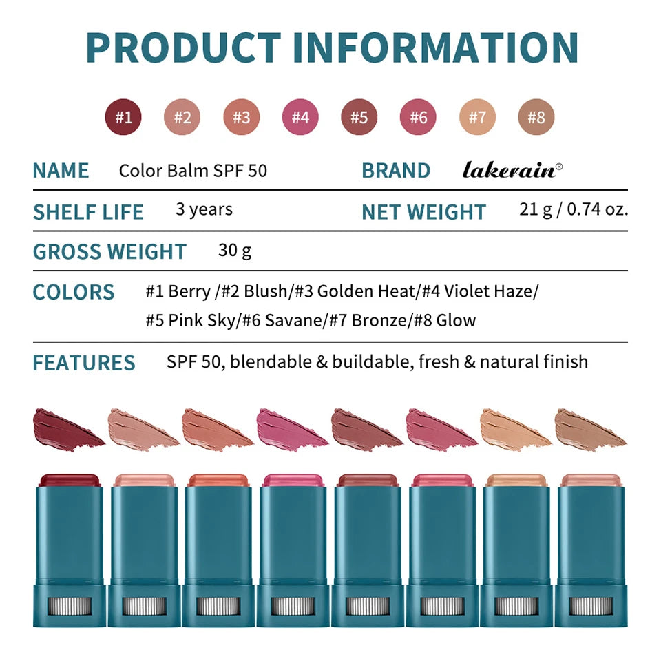 Color Correcting CC Cream and Sunscreen Blush Stick Makeup Set