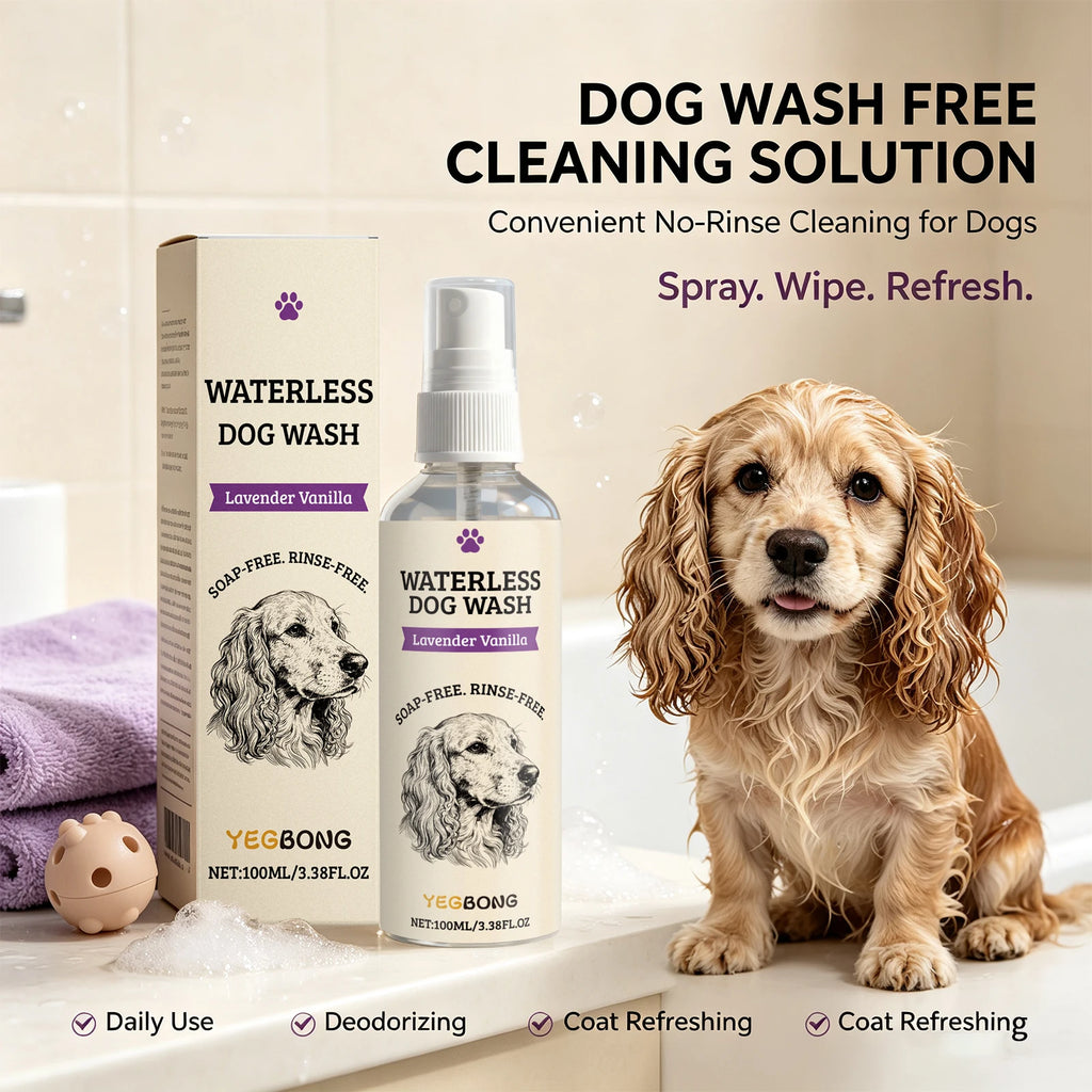 Waterless Dog Shampoo Spray for Fresh Coat and Odor Removal